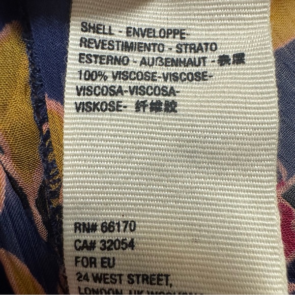 Free People Floral Babydoll Tunic Dress XS Navy Boho Mini Swing Sheer Chiffon - Picture 15 of 15